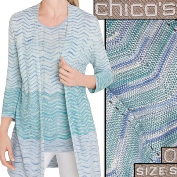 Stripe Pattern Open Front Cardigan🪞⛓️ - Picture 1 of 15